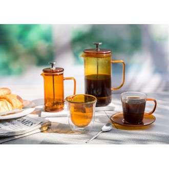 La Cafetière Core Double Wall Coffee Glasses, Amber - Gift Boxed Set of 2