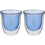 La Cafetière Core Double Wall Coffee Glasses, Borosilicate, 2-Piece, Blue