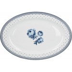 Katie Alice Vintage Indigo Serving Platter with Floral Design, 36 x 24 cm