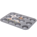 Baker & Salt Non-Stick Muffin Tin, 12cup - Cup diameter 7.2cm