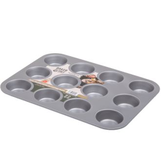 Baker & Salt Non-Stick Muffin Tin, 12cup - Cup diameter 7.2cm