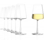 Stolzle Pulled Stem 6 White Wine Glasses, 402ml, Set of 6 Glasses (Made in Germany)