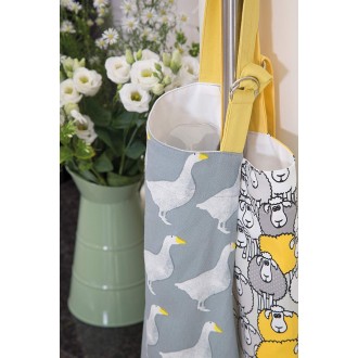 Kitchen Craft 'Goose' Adjustable 100% Cotton Novelty Cooking Apron - Grey / White