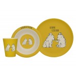 Creative Tops "Into The Wild 'Little Explorers' " Children's Pressed Bamboo Dinner Set - Yellow (3 Pieces)