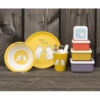 Creative Tops "Into The Wild 'Little Explorers' " Children's Pressed Bamboo Dinner Set - Yellow (3 Pieces)