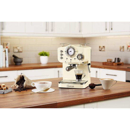 Shop quality Swan Retro Pump Espresso Coffee Machine, 15 Bars of Pressure, Cream in Kenya from vituzote.com Shop in-store or online and get countrywide delivery!