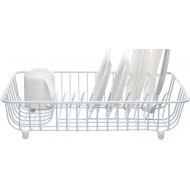 Kitchen Craft Anti-Rust Plastic-Coated Metal Dish Drainer Rack, 45cm/ (17.5" x 14.5") - White