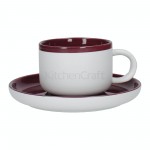 La Cafetiere Barcelona Plum 250ml Tea Cup And Saucer