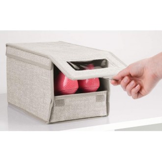 InterDesign Stackable Shoe Bin Small-  Linen