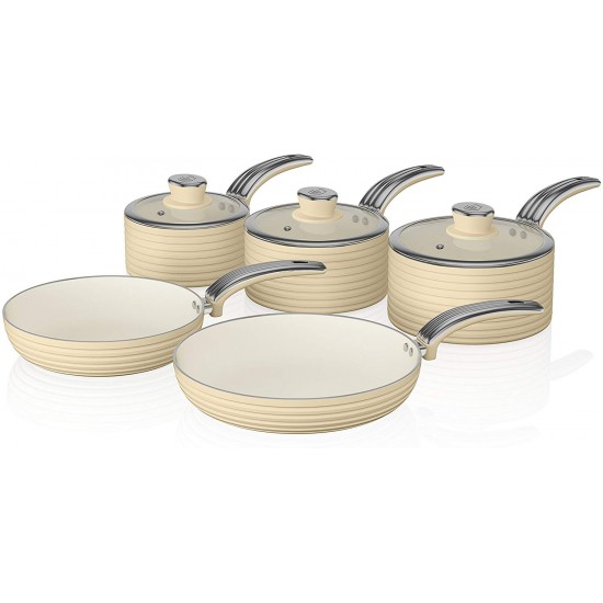 Shop quality Swan Retro Cookware Pan Set Non-Stick Ceramic Coating, Aluminium, Cream, 5 Piece in Kenya from vituzote.com Shop in-store or online and get countrywide delivery!