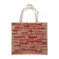 Premier Food Stuff Shopping Bag Jute Hessian / Cotton Material Natural / Red Colour