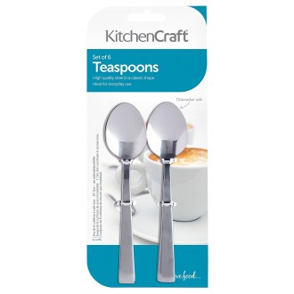 Kitchen Craft Stainless Steel Teaspoons, 14 cm (Set of 6)