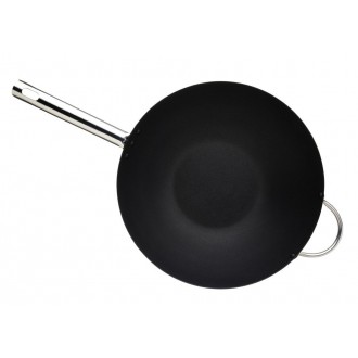 Master Class Professional Large Non-Stick Carbon Steel Induction-Safe Wok, 35.5 cm (14")