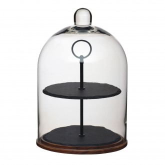 Artesà 2-Tier Serving Stand / Cake Dome, 22 x 31 cm (8.5" x 12")