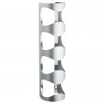 BarCraft Wall Mounted 4-Bottle Wine Rack, Stainless Steel