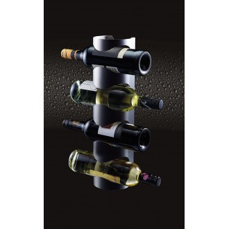 BarCraft Wall Mounted 4-Bottle Wine Rack, Stainless Steel