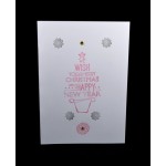 Pink Elephant Christmas and Happy New Year Card - Assorted Designs ( Medium White)