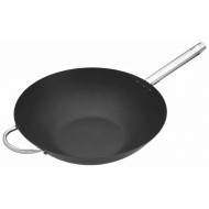 Master Class Professional Large Non-Stick Carbon Steel Induction-Safe Wok, 35.5 cm (14")