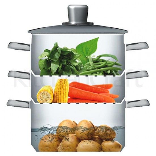 Shop quality Kitchen Craft Induction-Safe Stainless Steel 3-Tier Food Steamer Pan / Stock Pot, 2.5 Liters Capacity in Kenya from vituzote.com Shop in-store or online and get countrywide delivery!