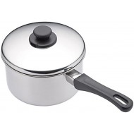 Kitchen Craft Extra Deep Induction Saucepan with Lid, 16 cm Stainless Steel Pan, Silver, 1.25 litres