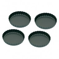 Kitchen Craft Non-Stick Mini Fluted Flan Tins, Set of 4