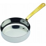 Master Class Professional Stainless Steel Mini Frying Pan / Sauce Serving Pot, 12 cm (4.5"), Silver/Brass