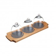 Artesà Mini Cloche Appetiser Serving Set- One missing Dome