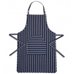 Kitchen Craft Butcher's Stripe Apron with Adjustable Neck Straps-Blue