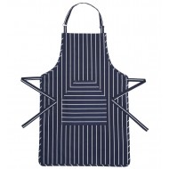 Kitchen Craft Butcher's Stripe Apron with Adjustable Neck Straps-Blue