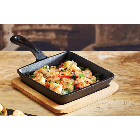 Artesà Cast Iron 15cm Small Fry Pan with Board 