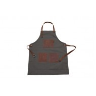 Adelphi Hard-wearing Canvas Apron, Unisex, with 3 Leather Large Pockets - Made in Kenya