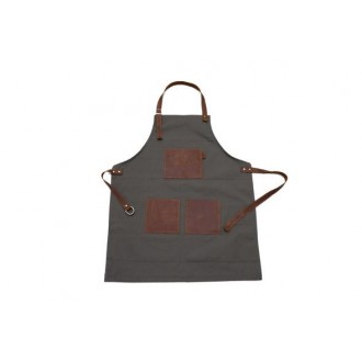 Adelphi Hard-wearing Canvas Apron, Unisex, with 3 Leather Large Pockets - Made in Kenya