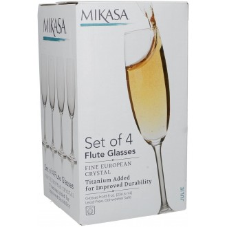 Mikasa Julie Set Of 4 237ml Flute Glasses