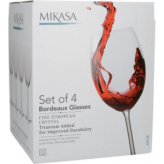 Mikasa Julie Set of 4 Bordeaux Wine Glasses, 610ml