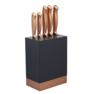 Master Class 5-Piece Brass-Coloured Stainless Steel Knife Set and Knife Block