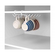 Home Basics Under the Shelf Mug Rack, White