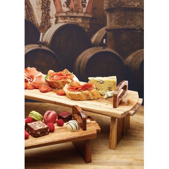 Artesà Acacia Wood Antipasti Platform Platter, Rustic Acaccia Wood, Gift Boxed