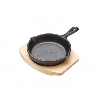 Artesà Cast Iron (10 cm/4 Inches) Mini Fry Pan with Board