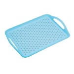 Colour Works Non-Slip Plastic Serving Tray, Blue