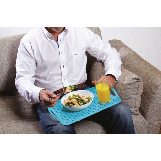 Colour Works Non-Slip Plastic Serving Tray, Blue