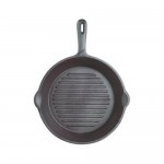 Kitchen Craft 24 cm Clearview Deluxe Cast Iron Round Ribbed Grill Pan