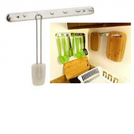 Kitchen Craft Chrome Plated Utensil Hanging Rack with 7 Hooks