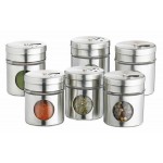 Home Made Spice Jars/Herb Pots, Stainless Steel, Silver, Set of 6