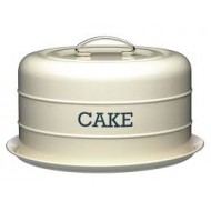 Living Nostalgia Airtight Cake Storage Tin / Cake Dome, 28.5 x 18 cm - Antique Cream 