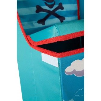 Premier Children's Storage Box / SEAT - Pirate Design, Wood, Blue