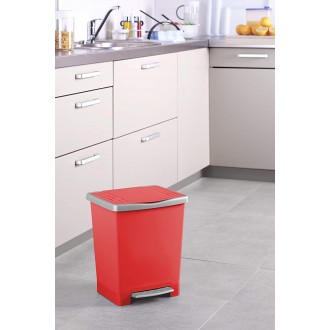 Tatay 23 Liter Dent Resistant Pedal Dust Bin - Red