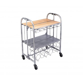 BarCraft Folding Vintage-Style Home Bar Drinks Trolley, 71 x 46 x 94 cm (28" x 18" x 36.5")