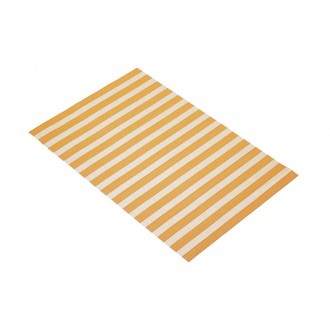 Kitchen Craft Woven Vinyl Placemat, 45 x 30 cm (17.5" x 12") - Orange Stripes ( Reversible & Heat Resistant)