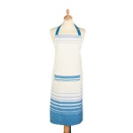 Kitchen Craft 'Jacquard Stripe' Adjustable 100% Cotton Printed Cooking Apron - Cream / Blue