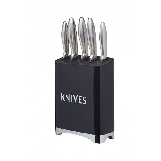 Shop quality Lovello Retro 5-Piece Stainless Steel Knife Set and Knife Block – Midnight Black in Kenya from vituzote.com Shop in-store or online and get countrywide delivery!